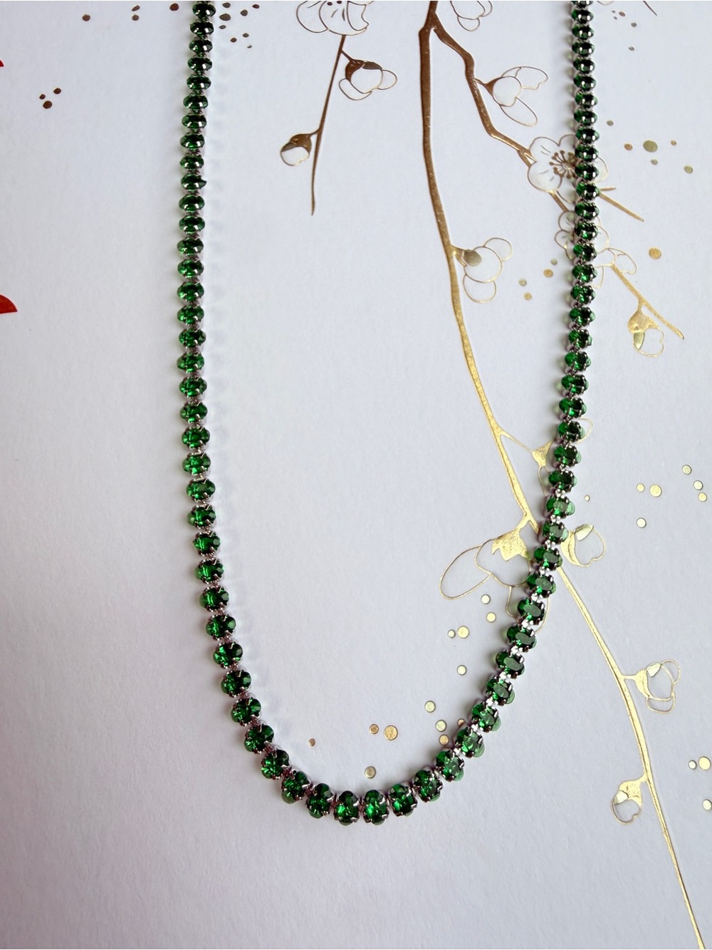 Emerald Green Oval Tennis Necklace